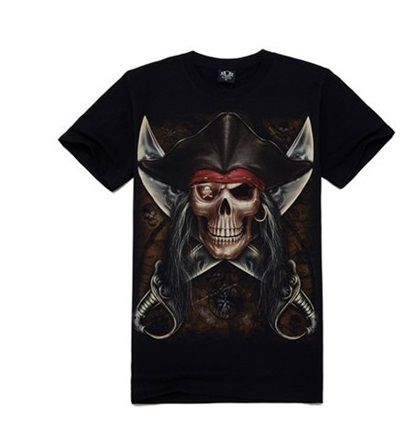Camiseta Preta Caveira Pirata